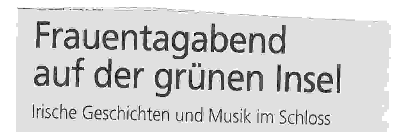 Überschrift Artikel: Frauenabend auf der grünen Insel